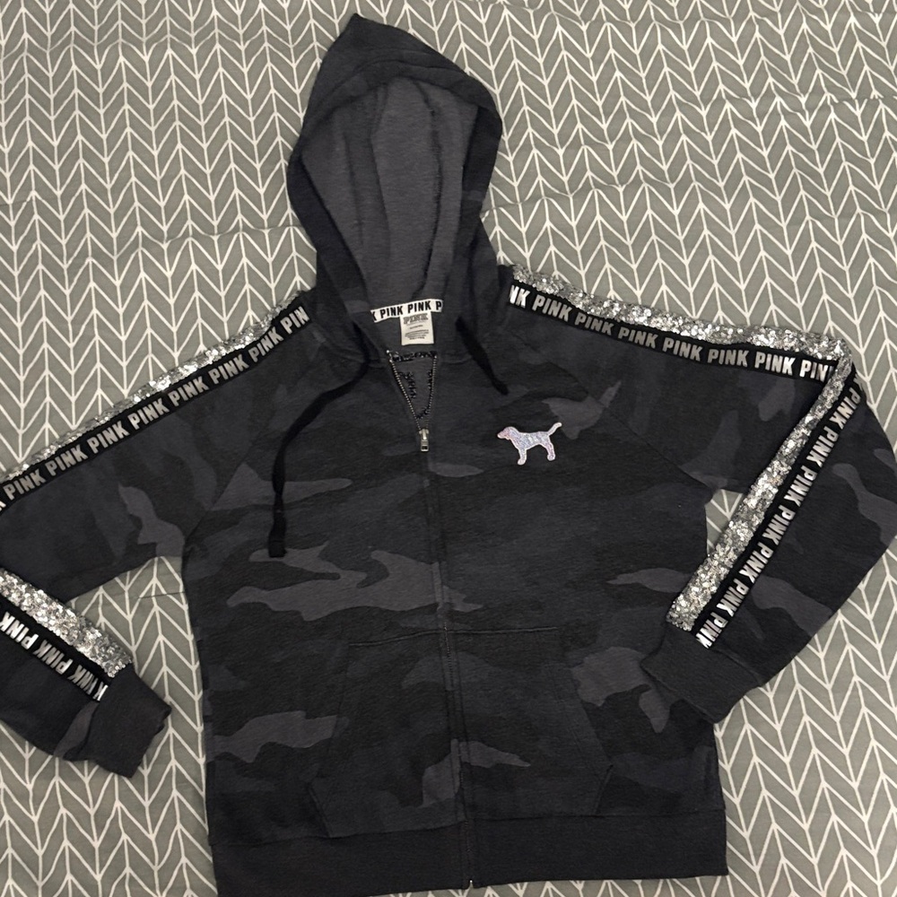 PINK Victoria's Secret Sequin Camo Sweatshirt